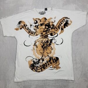 Clench Shirt Mens XL Embellished Distressed Biker Fighter MMA Gear Rogue Spirit